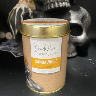 Sandalwood backflow incense cones for grounding, meditation, and sacred vibes. 20 cones per tin. Use with backflow incense burners for a calming smoke cascade. Let me know if you want one that leans more traditional, yoga-friendly, or witchy woo-woo