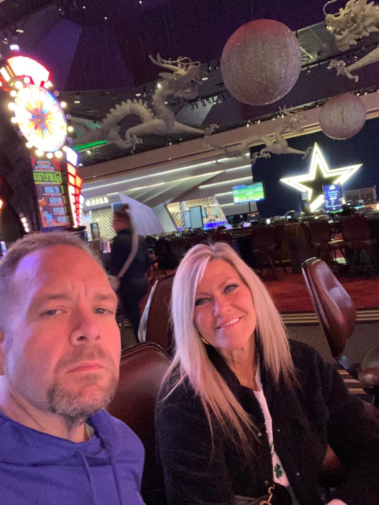 Noah and Marti at a casino