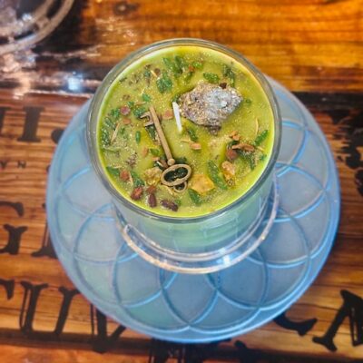 Trashmagick Love & Money Intention Candles — custom handmade with crystals, herbs & charms. Draw passion, romance, prosperity, and abundance your way.
